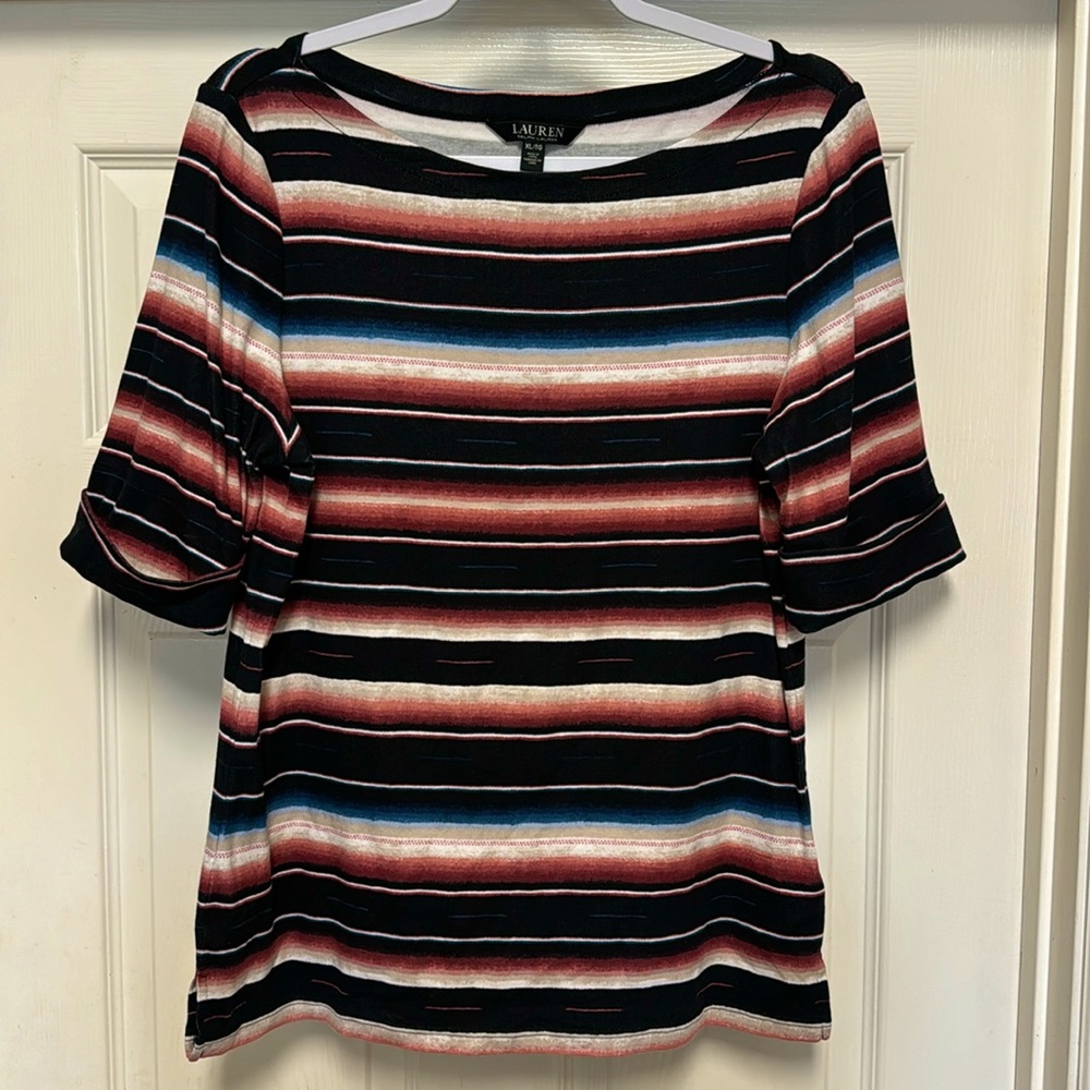 Ralph Lauren Elbow Length Fitted Tee - Size: XL